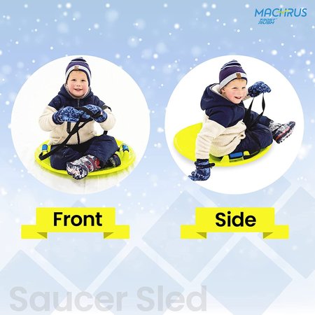 Machrus Machrus Frost Rush Arctic Saucer Sled with Foam Grips and Uphill Pull Cord Straps with Handles FRSSL-LM